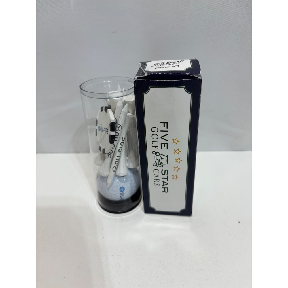 Titleist Golf Ball and Tees Set Unisex OS White Five Star Golf Cars Pro V1